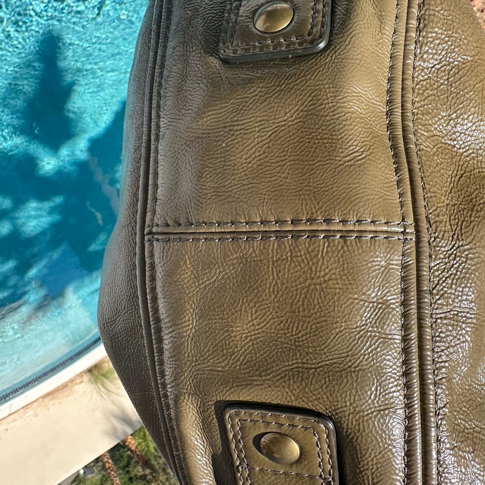 Coach Zoe Hobo Olive Green Patent Leather - Picture 12 of 14